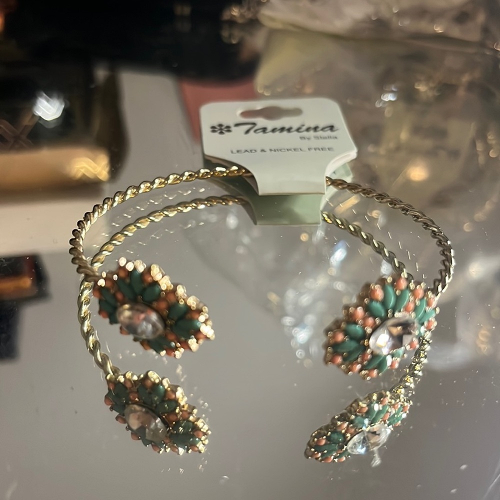 Floral Open Bangle
